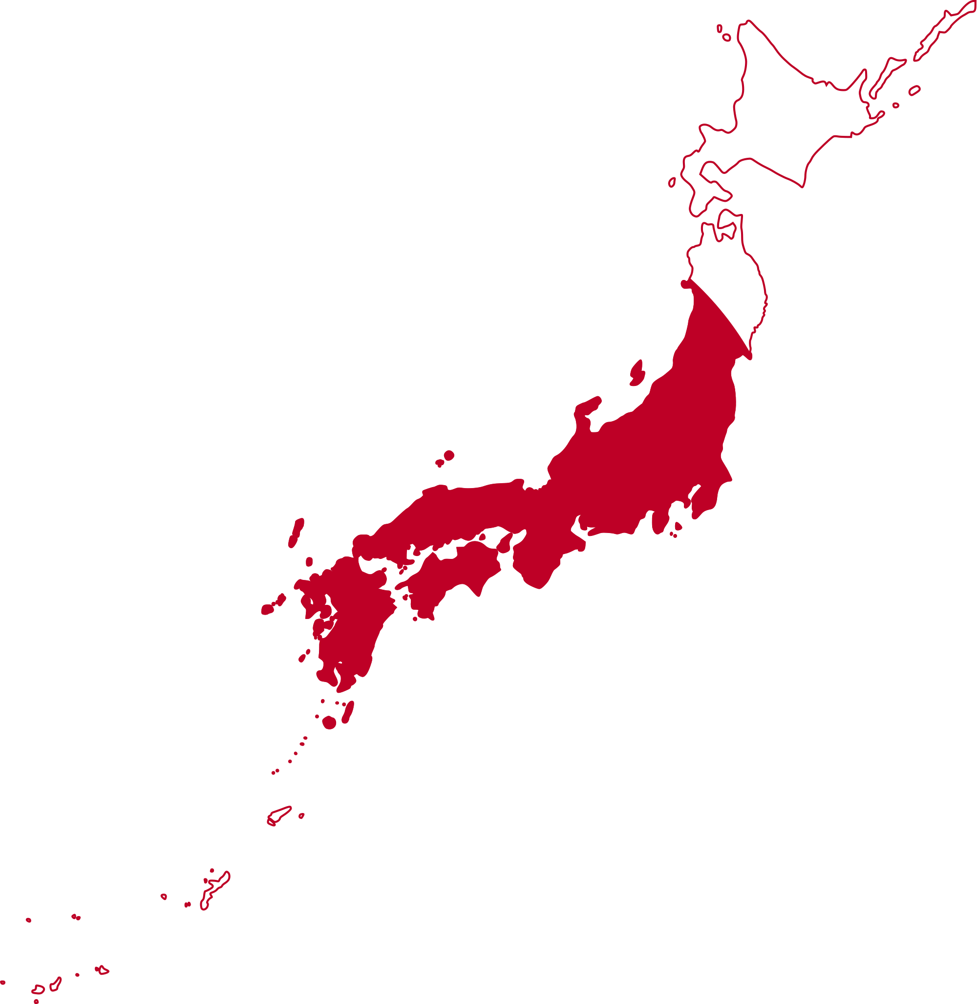 Map of Japan with flag